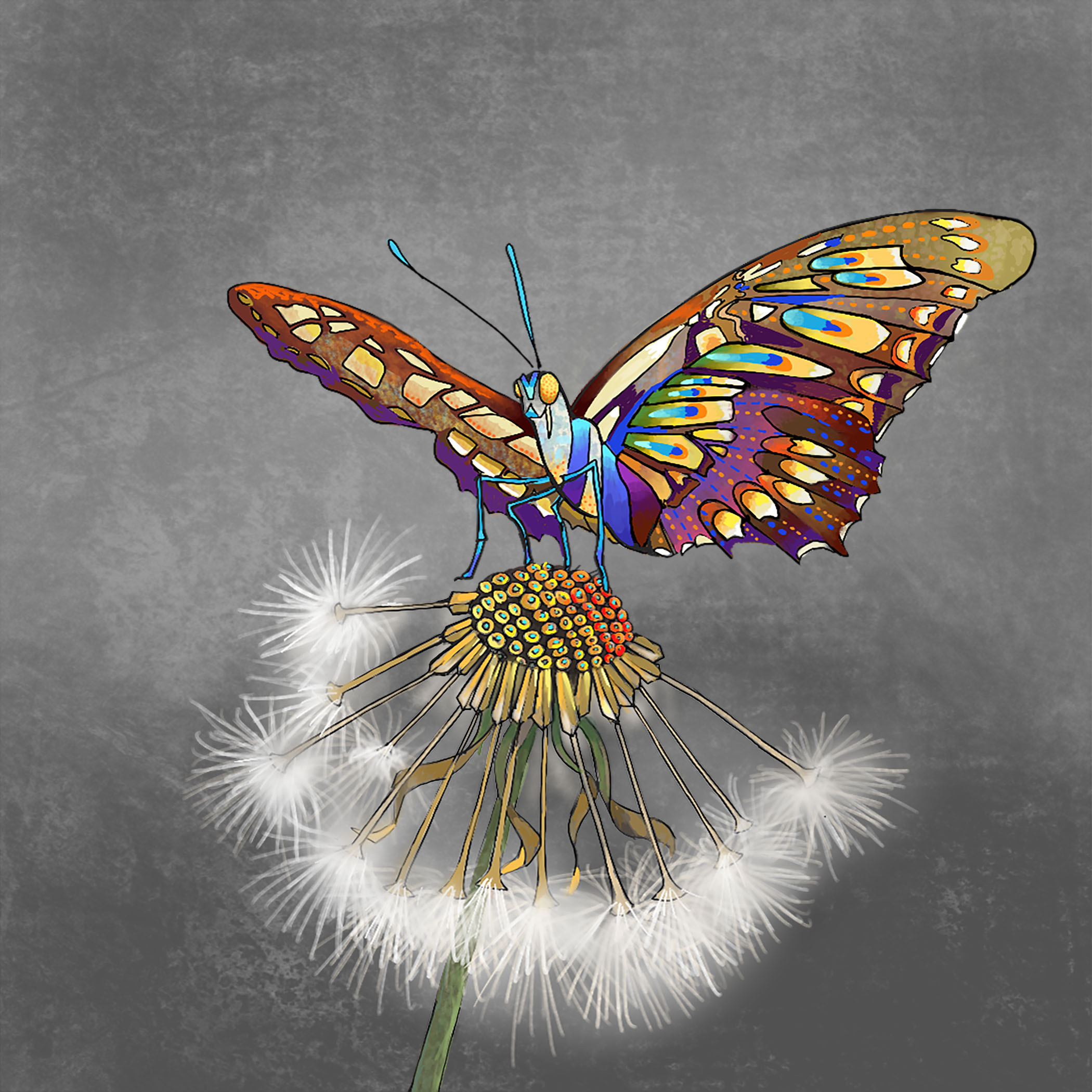 Butterflied dandelion